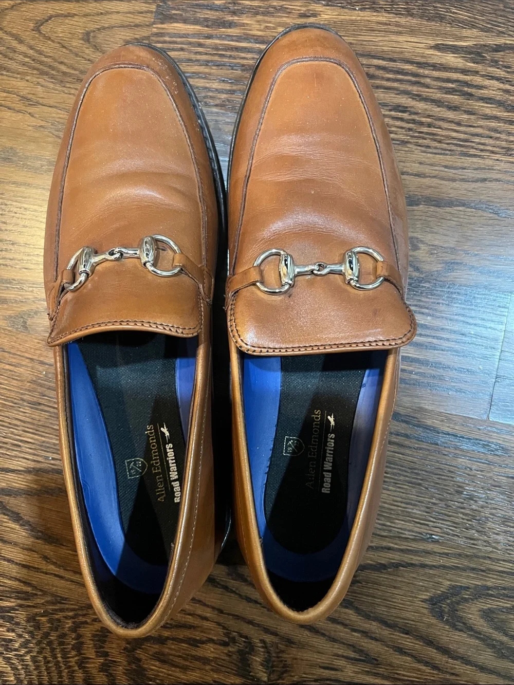 Allen Edmonds Brown Leather Bit Loafers with Gold Hardware